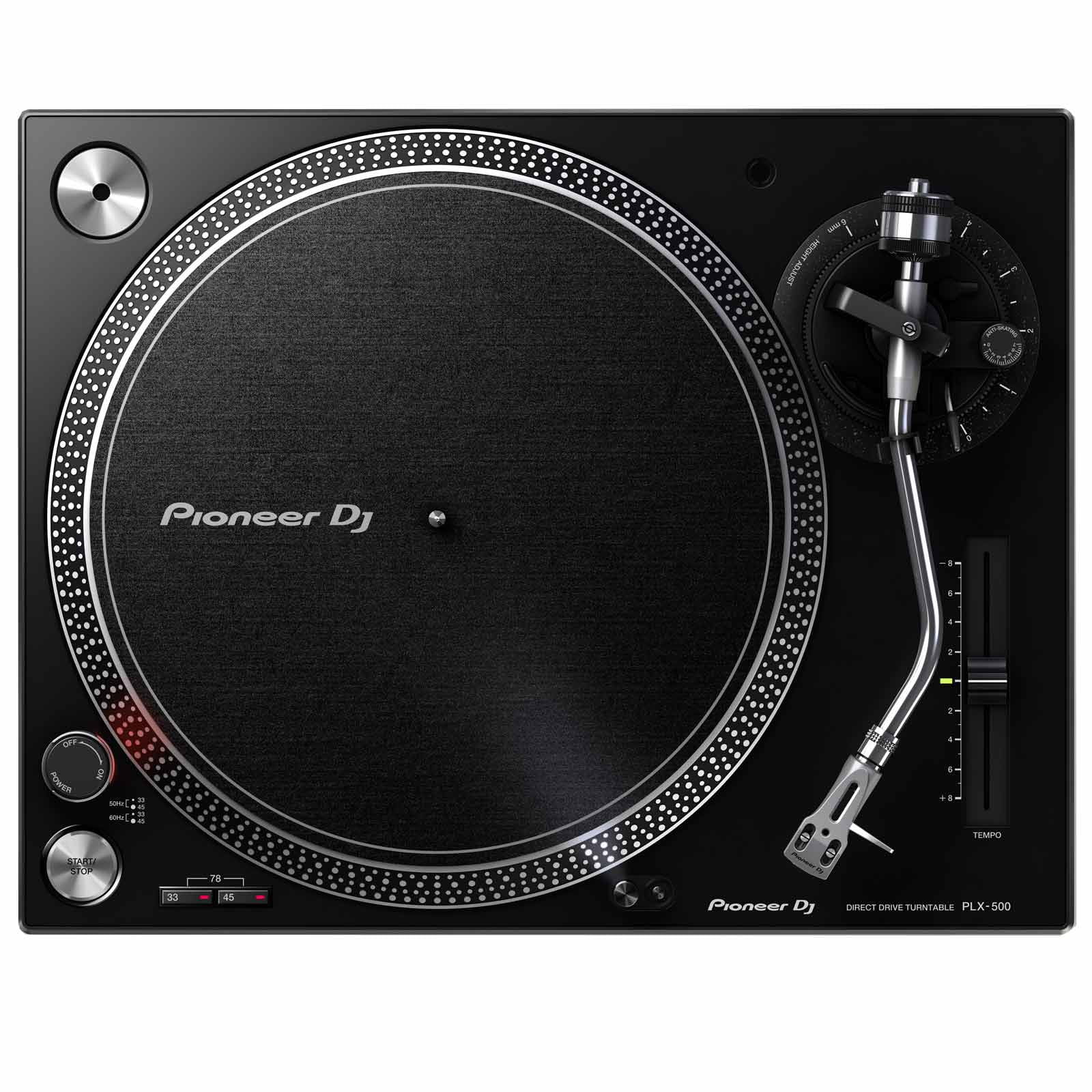 Pioneer PLX-500 High-torque Direct Drive Turntable (black) with ProX Turntable Case Package
