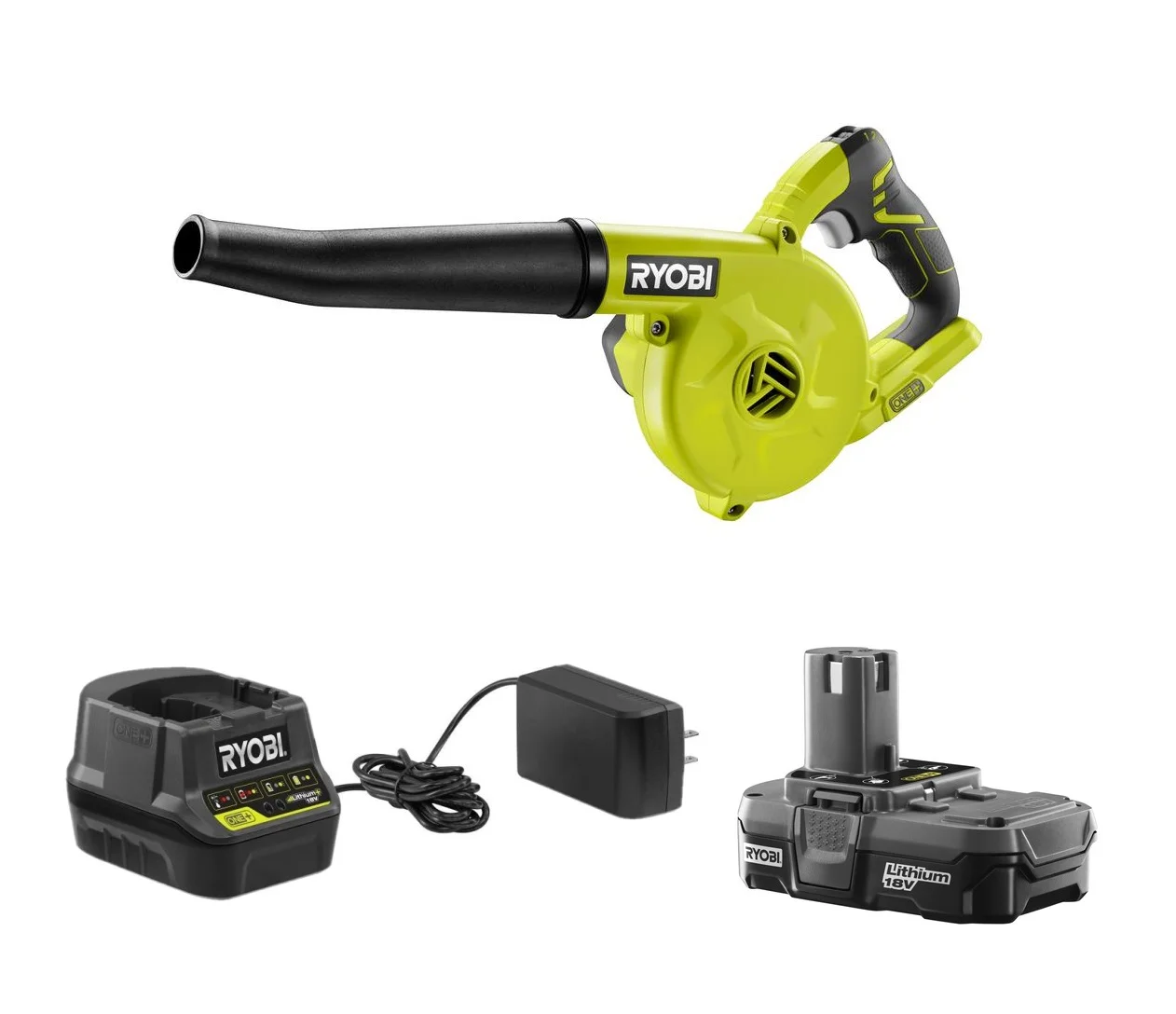 RYOBI ONE+ 18V P755 Cordless Compact Workshop Blower Kit with Battery and Charger (Bulk Packaged)