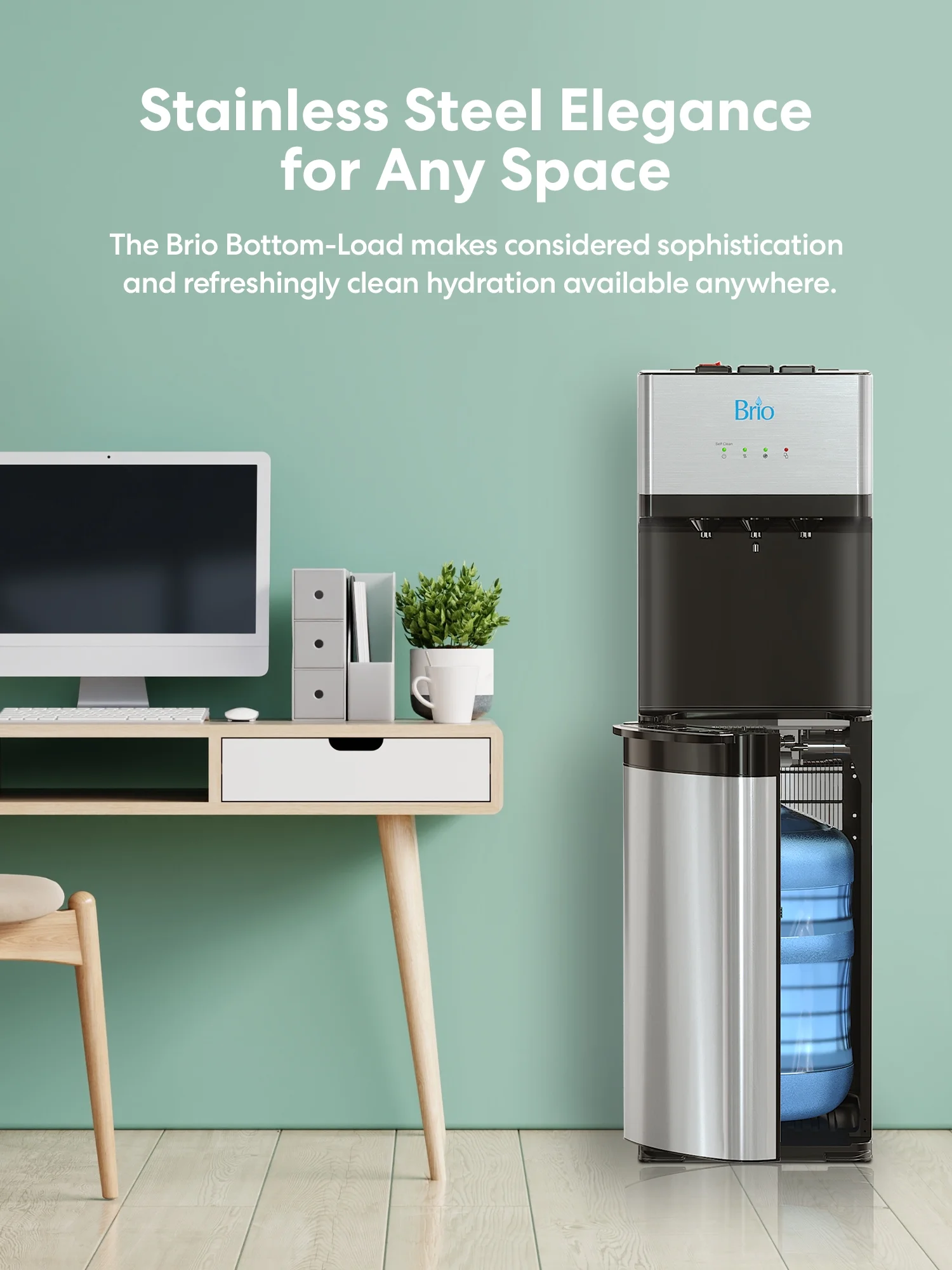 Brio 500 Series Self Cleaning Bottom Loading5 Gallon Capacity Tri-Temperature Water Cooler Dispenser