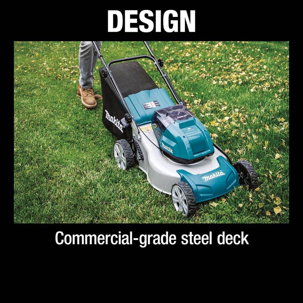 18 in 18 Volt X2 36 Volt LXT Lithium Ion Cordless Walk Behind Push Lawn Mower Kit with 4 Batteries 4 0 Ah XML03CM1