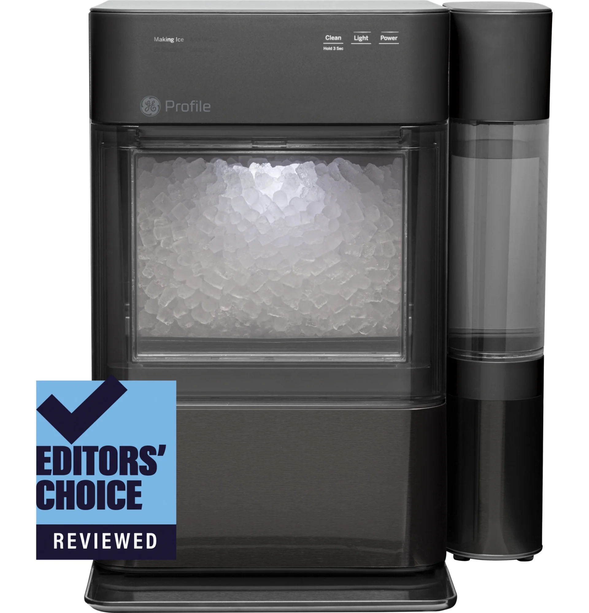 GE Profile Opal 2 0 Countertop Nugget Ice Maker with Side Tank Ice Machine with WiFi Connectivity Black Stainless