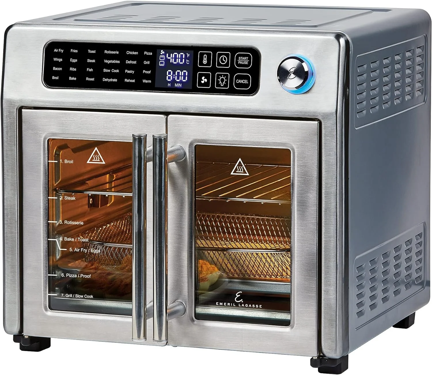 Emeril Lagasse French Door 360 26 QT Air Fryer, Convection Toaster Oven (Stainless Steel) - New