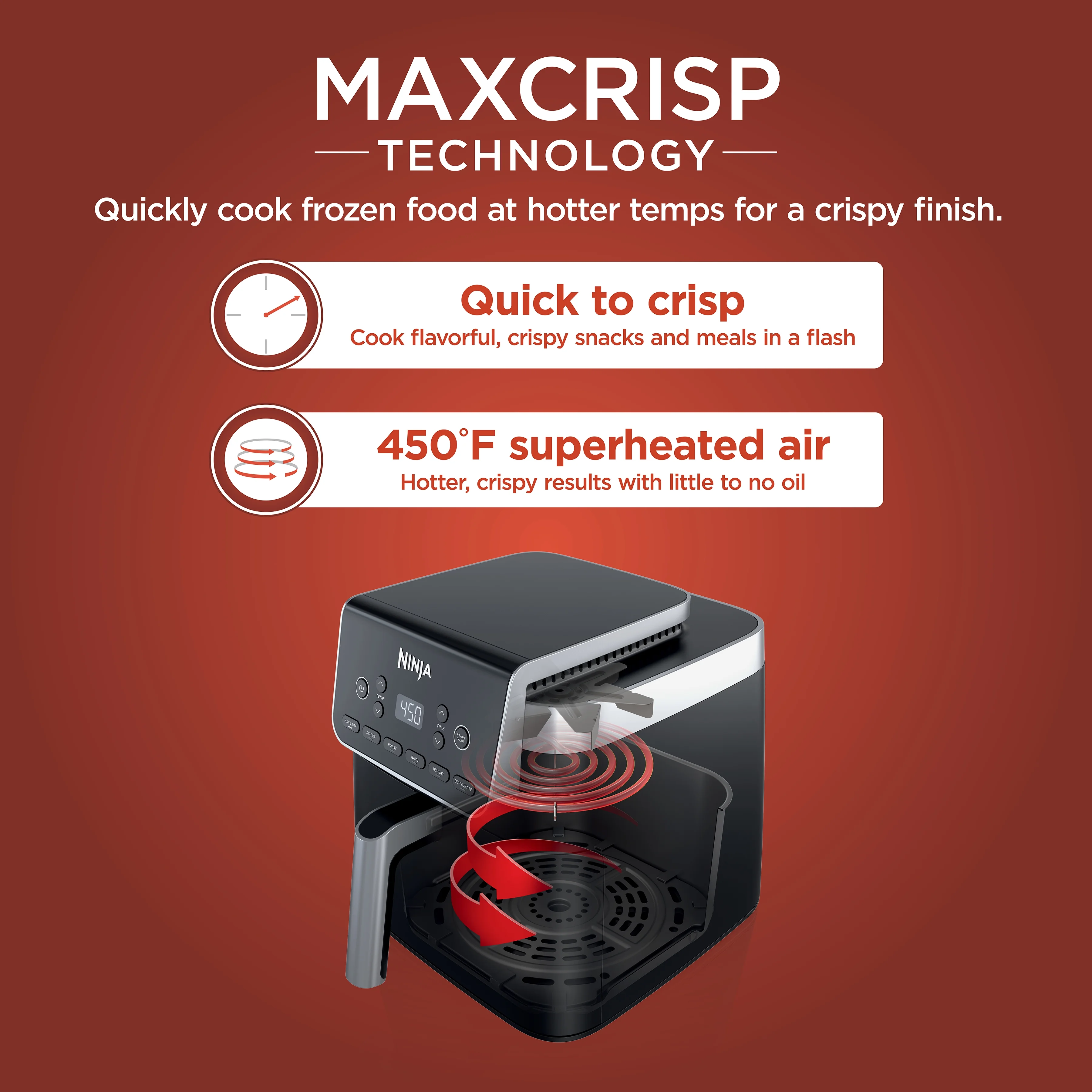Ninja Air Fryer Pro XL 6-in-1 with 6.5 QT Capacity, Max Crisp, Air Fry, Air Roast, Bake, Reheat, Dehydrate, Max Crisp Technology, AF181