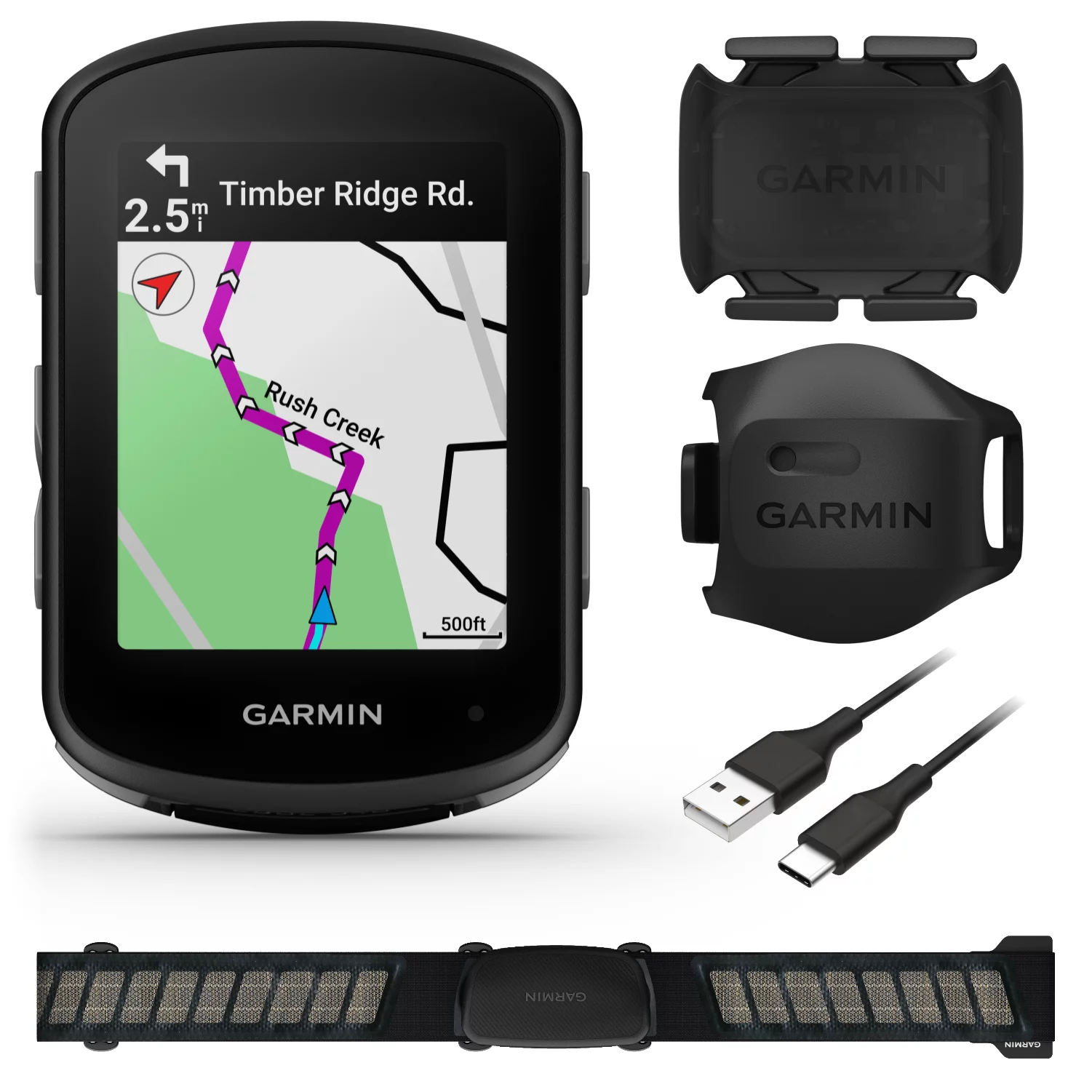 Garmin Edge 540 Bundle with Edge 540 Speed Sensor 2 and Cadence Sensor 2 HRM Dual monitor with Wearable4U Power Bank Bundle