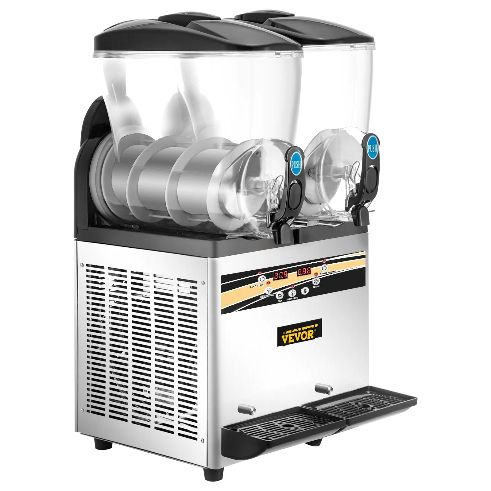 Margarita Machine 15Lx2 Tank Commercial Slushy Machine 1000W For Supermarkets Cafes Restaurants Bars and Home Use