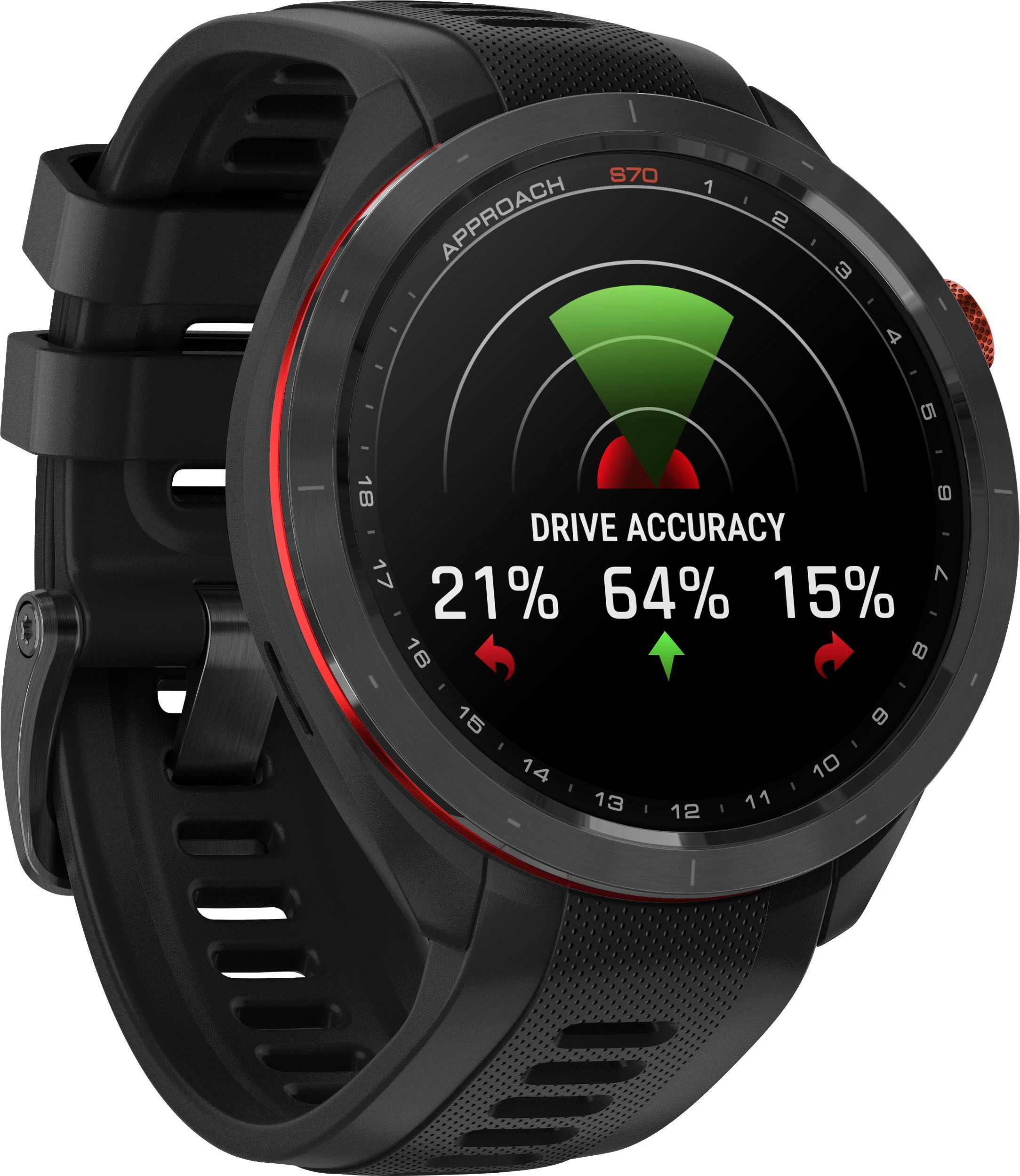 Garmin Approach S70 GPS Smartwatch 47mm Ceramic Black Ceramic Bezel with Black Silicone Band