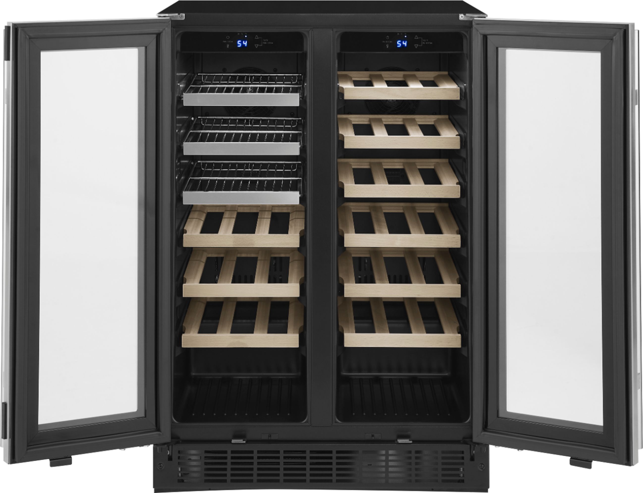 Insignia Dual Zone Wine and Beverage Cooler with Glass Doors Stainless Steel