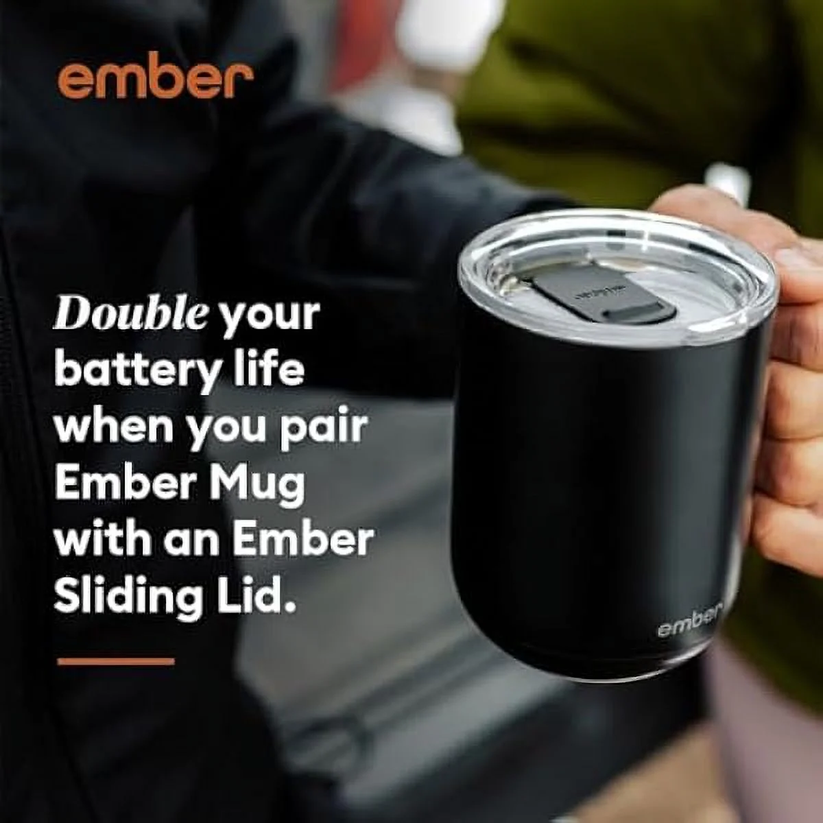 Ember Temperature Control Smart Mug 2, 14 oz, App-Enabled with Splash-Proof Lid and Signature Cloth