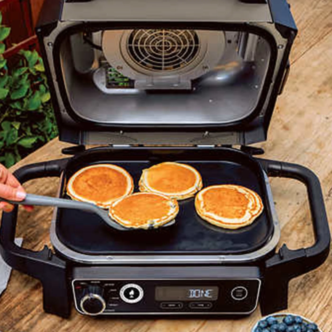 Restored Ninja OG701 Woodfire Outdoor Grill & Smoker 7 in 1 Master Grill BBQ Smoker and Air Fryer with Woodfire Technology Refurbished