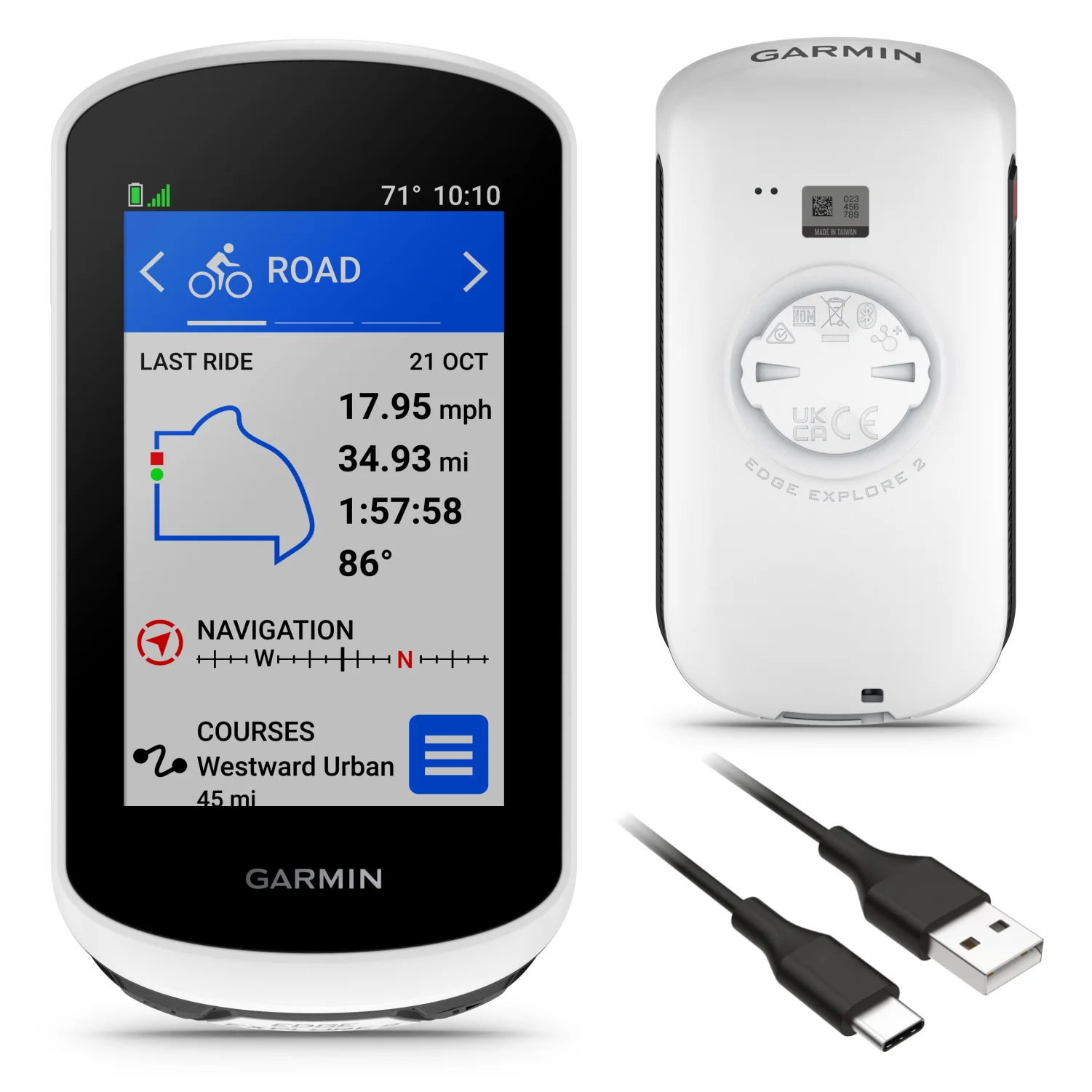 Garmin Edge Explore 2 Easy to Use GPS Cycling 3in Touchscreen Navigator with Power Bank Bundle