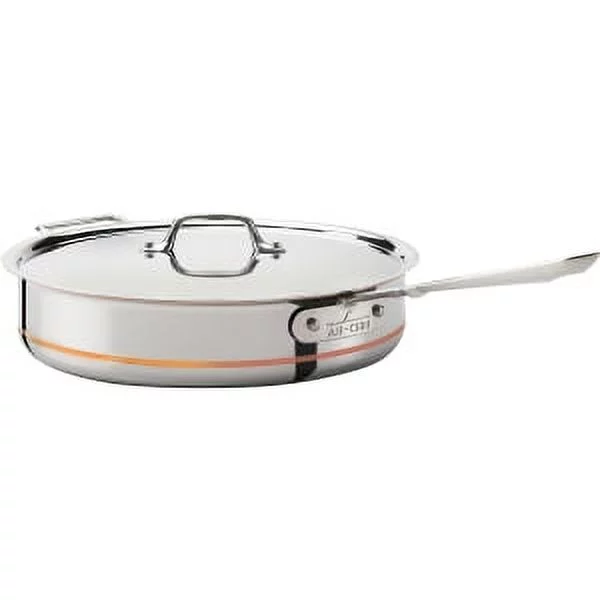 All-Clad 6405 SS COPPER CORE 5-Ply Bonded Dishwasher Safe 5-Quart Saute Pan with Lid Cookware, Silver