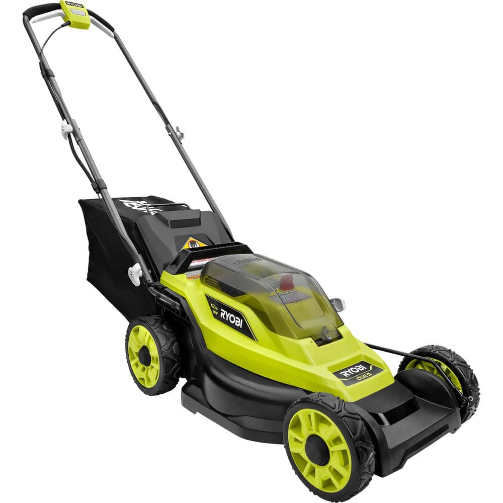 ONE+ 18V 13 in Cordless Battery Walk Behind Push Lawn Mower with 4 0 Ah Battery and Charger P1180
