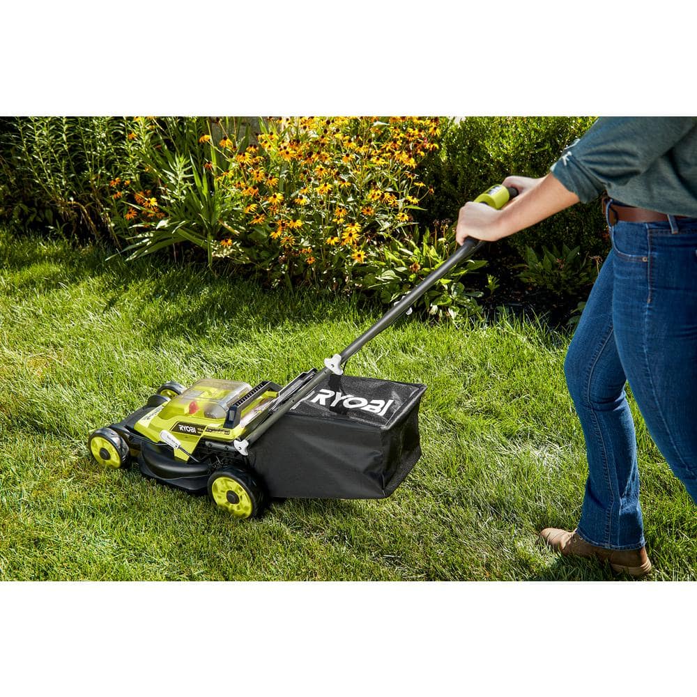 ONE+ 18V 13 in Cordless Battery Walk Behind Push Lawn Mower with 4 0 Ah Battery and Charger P1180