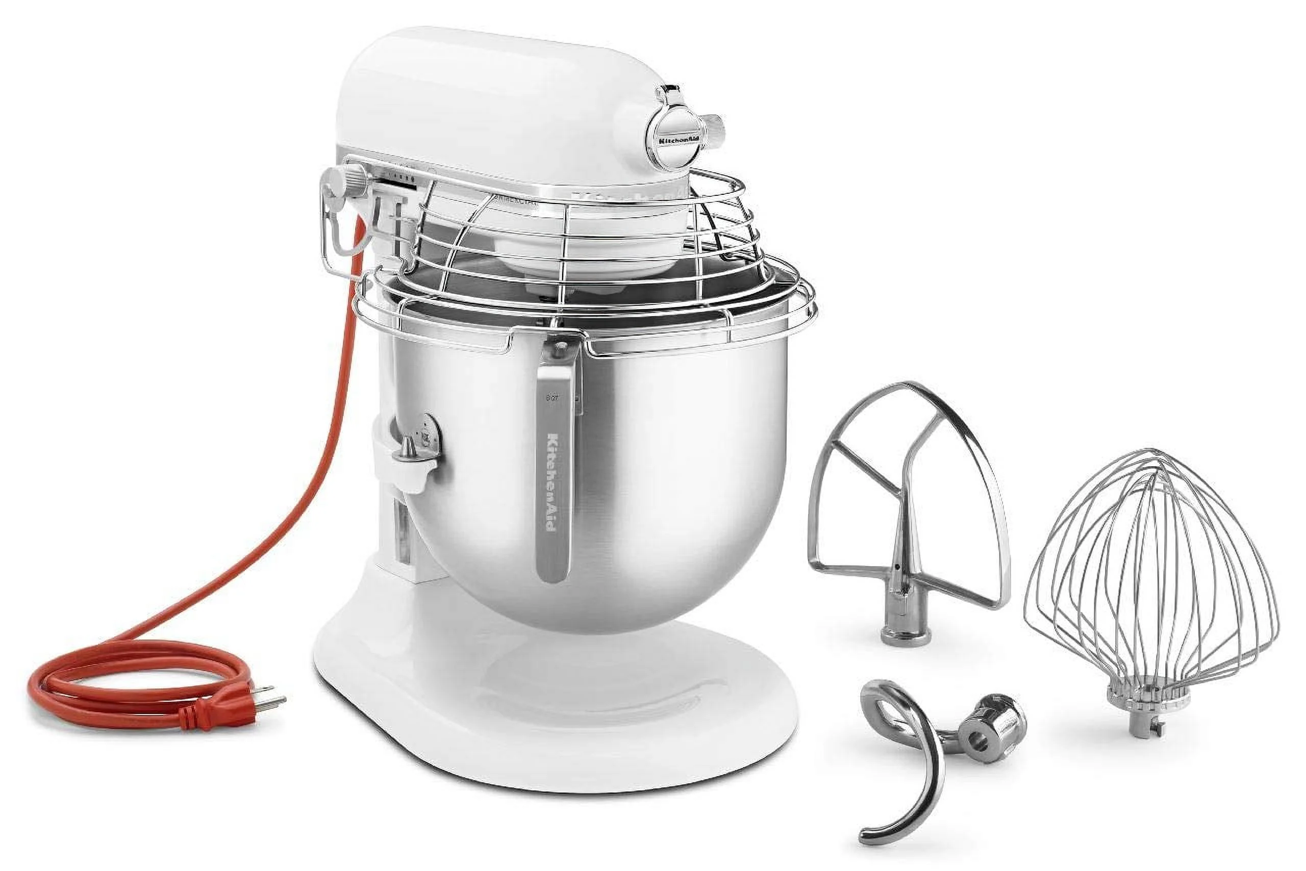 KitchenAid KSMC895WH 8-Qt 10-Speed White Bowl Lift Stand Mixer w/ Bowl Guard, 1-3/10 Hp