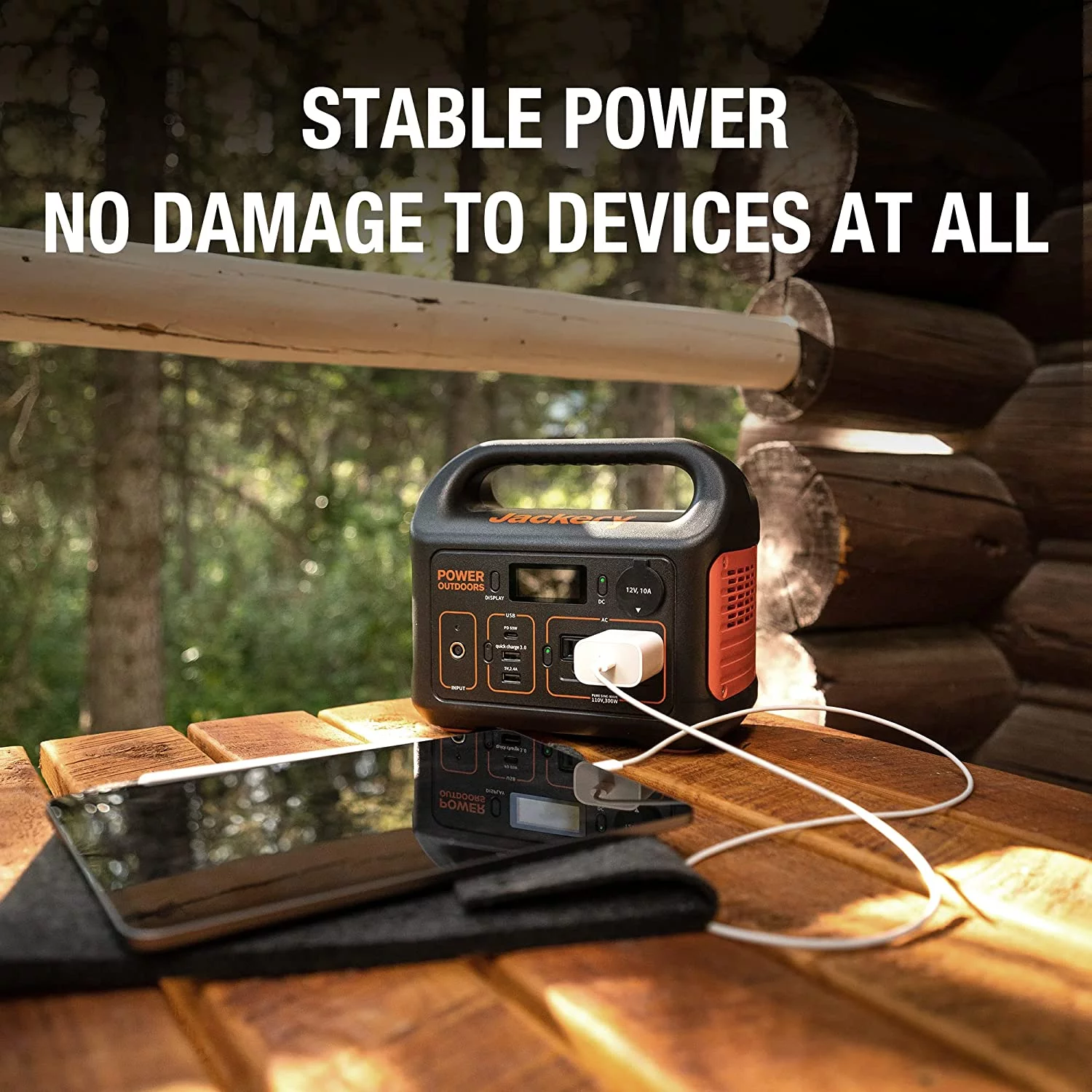 Jackery Explorer 290 Plus Portable Power Station with Automobile Battery Charging Cable
