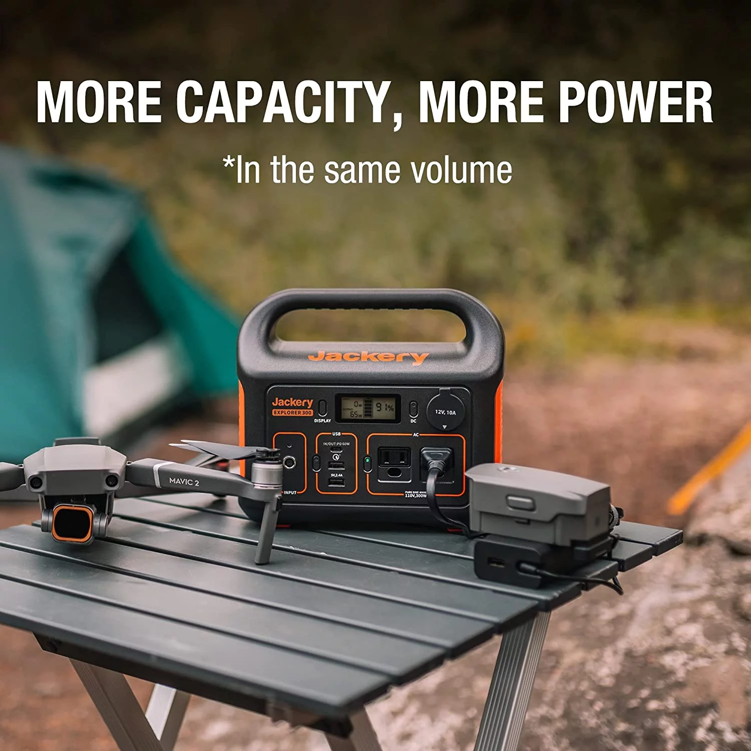 Jackery Explorer 290 Plus Portable Power Station with Automobile Battery Charging Cable