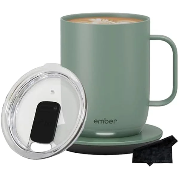 Ember Temperature Control Smart Mug 2, 14 oz, App-Enabled with Splash-Proof Lid and Signature Cloth