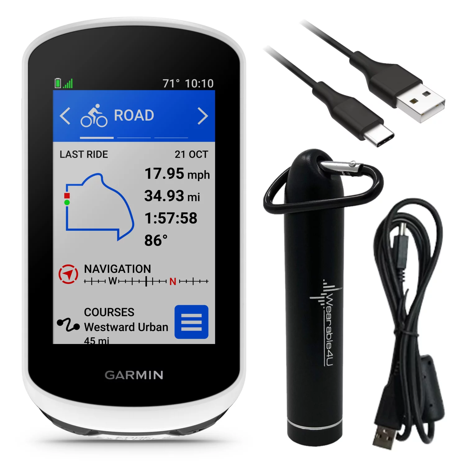 Garmin Edge Explore 2 Easy to Use GPS Cycling 3in Touchscreen Navigator with Power Bank Bundle
