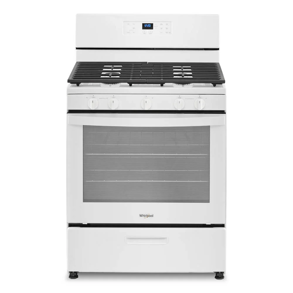 Brand New Whirlpool® WFG505M0MW 5.1 Cu. ft. Freestanding Gas Range with Edge-to-Edge Cooktop and Frozen Bake™ Technology. Dimensions: 46