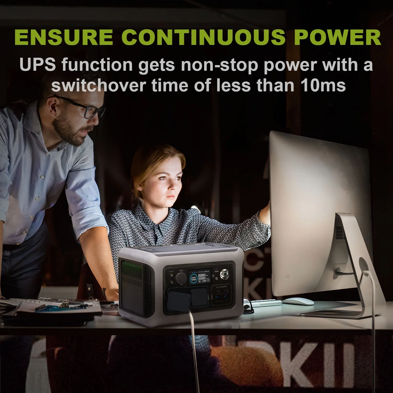 ALLPOWERS R600 Portable Power Station 600W 299Wh LiFePO4 Battery Wireless Charging Solar Generator for Camping Home Emergency off Grid