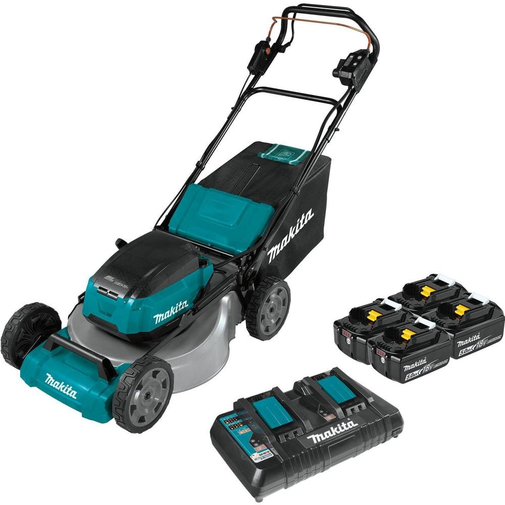 21 in 18 Volt X2 36 Volt LXT Lithium Ion Cordless Walk Behind Self Propelled Lawn Mower Kit with 4 Batteries 5 0 Ah XML08PT1