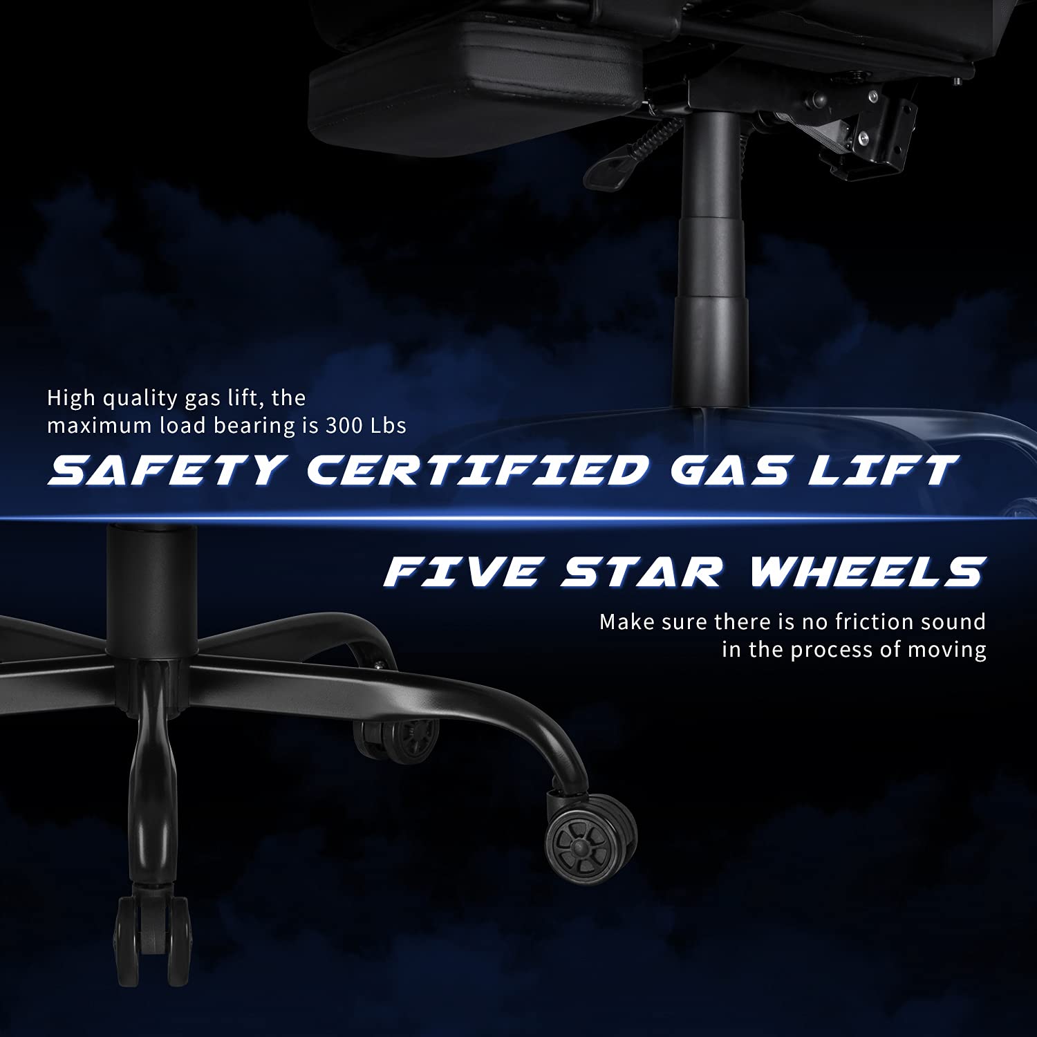 Homall Gaming Chair Massage Computer Office Chair Ergonomic Desk Chair with Footrest Racing Executive Swivel Chair Adjustable Rolling Task Chair (Black)