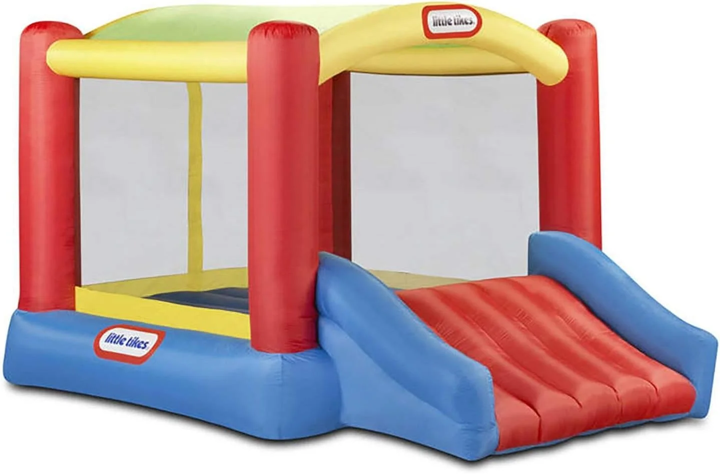 Jump 'n Slide with Arched Canopy Overhead Cover, Plus Heavy Duty Blower, Stakes, Repair Patches, and Storage Bag |3-Kid Capacity, Ages 3-8 Years