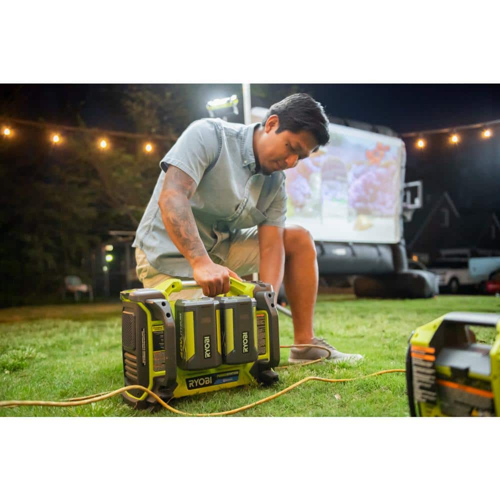 40V 1800-Watt Portable Battery Power Station Inverter Generator and 4-Port Charger with (4) 6.0 Ah Batteries RYi1802B6-6