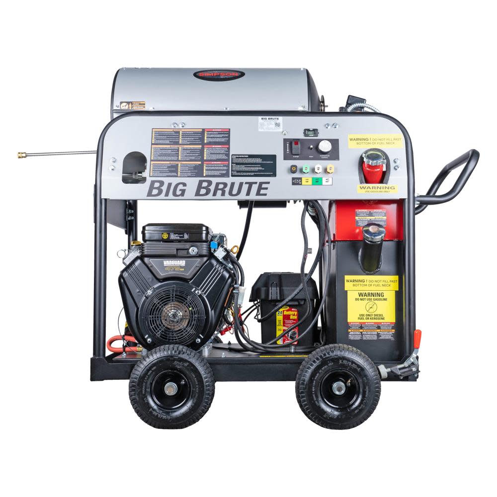 Big Brute 4000 PSI at 4.0 GPM VANGUARD V-Twin with COMET Triplex Plunger Pump Hot Water Professional Gas Pressure Washer