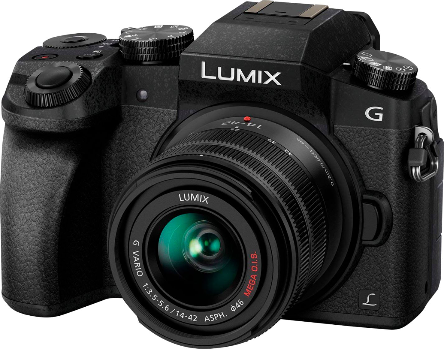 Panasonic - LUMIX G7 Mirrorless 4K Photo Digital Camera Body with 14-42mm f3.5-5.6 II Lens - DMC-G7KK - Black
