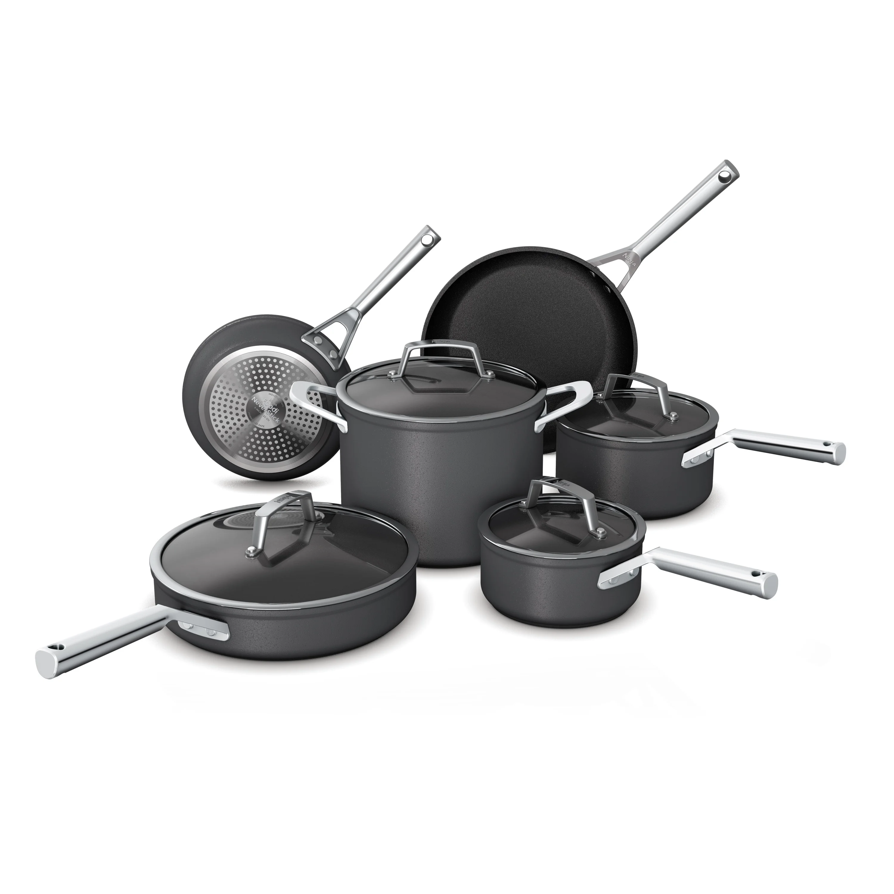 Ninja™ Foodi™ NeverStick™ Premium Hard-Anodized 10-Piece Cookware Set, oven safe to 500°F