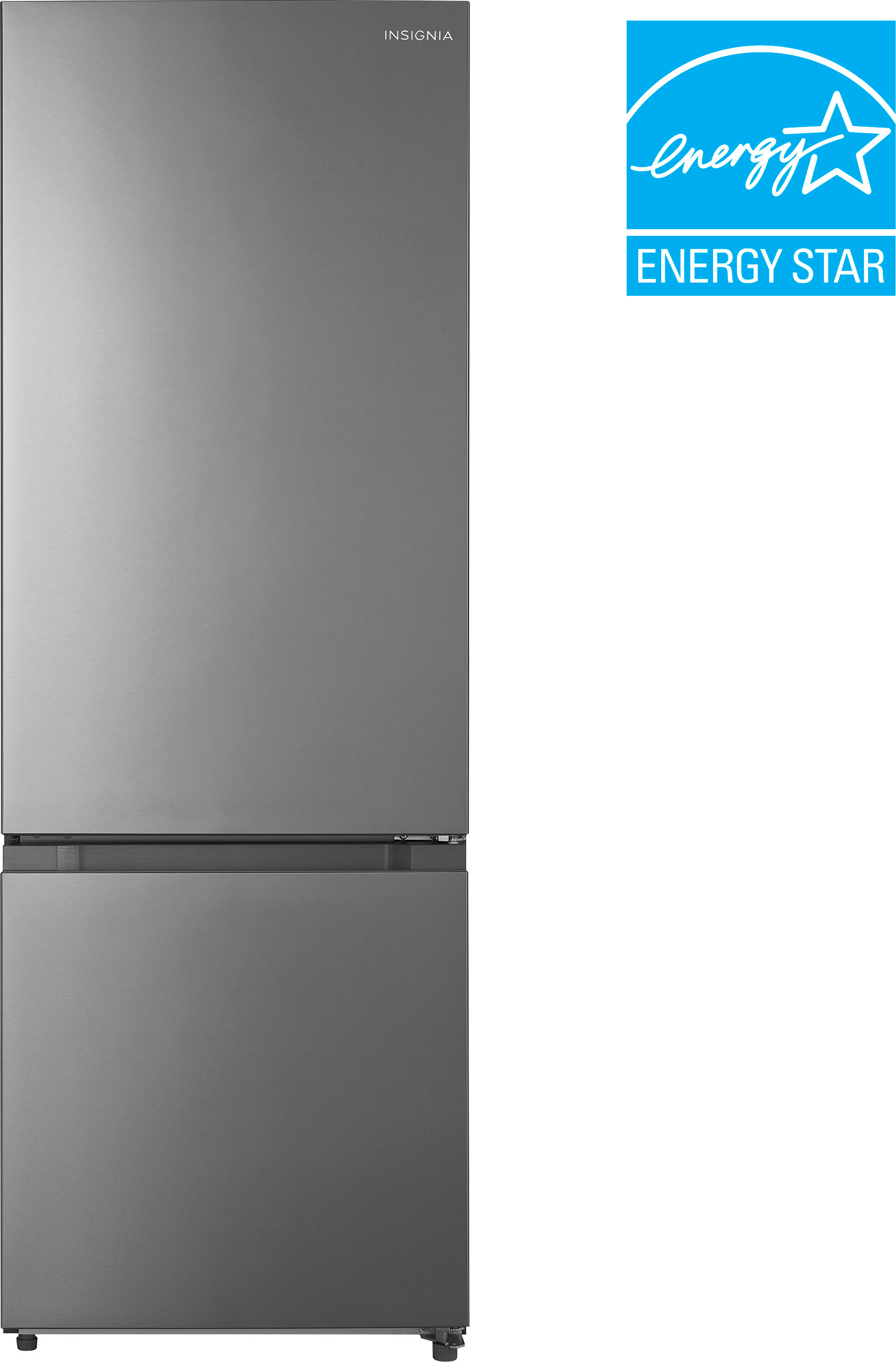 Insignia™ - 11.5 Cu. Ft. Bottom Mount Refrigerator with ENERGY STAR Certification - Stainless Steel