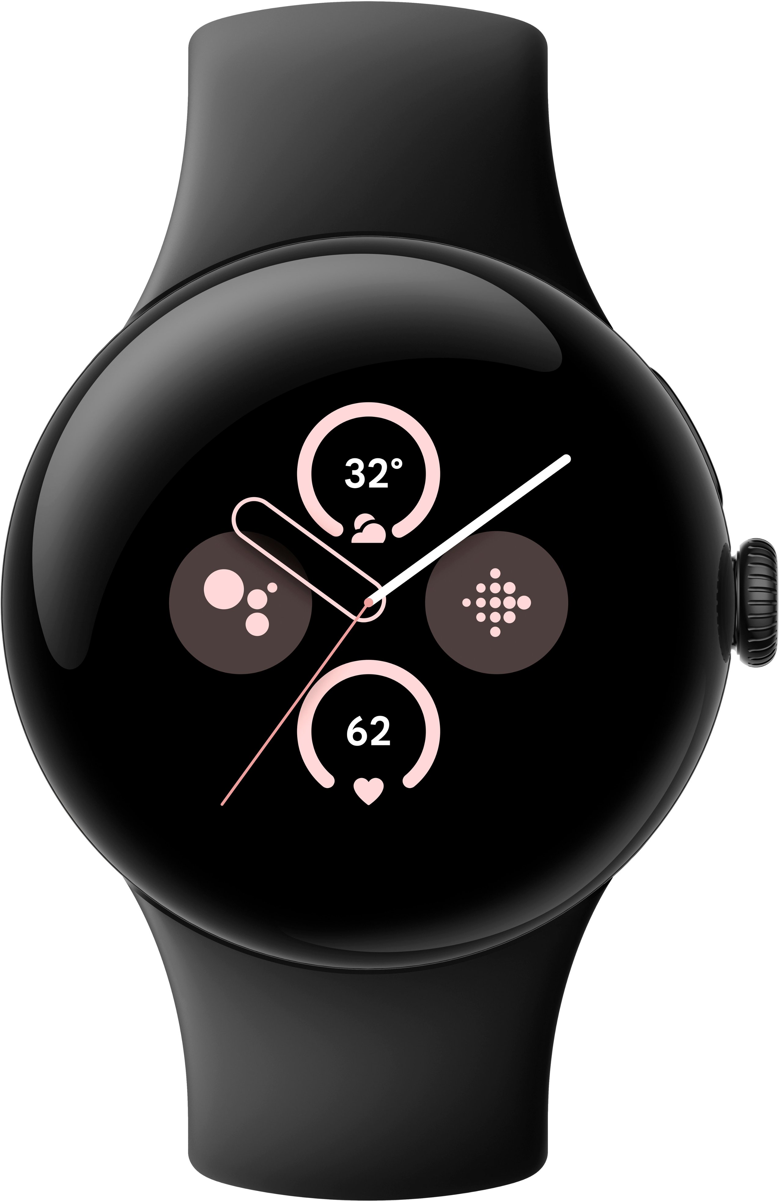 Google - Pixel Watch 2 Matte Black Smartwatch with Obsidian Active Band Wi-Fi - Matte Black