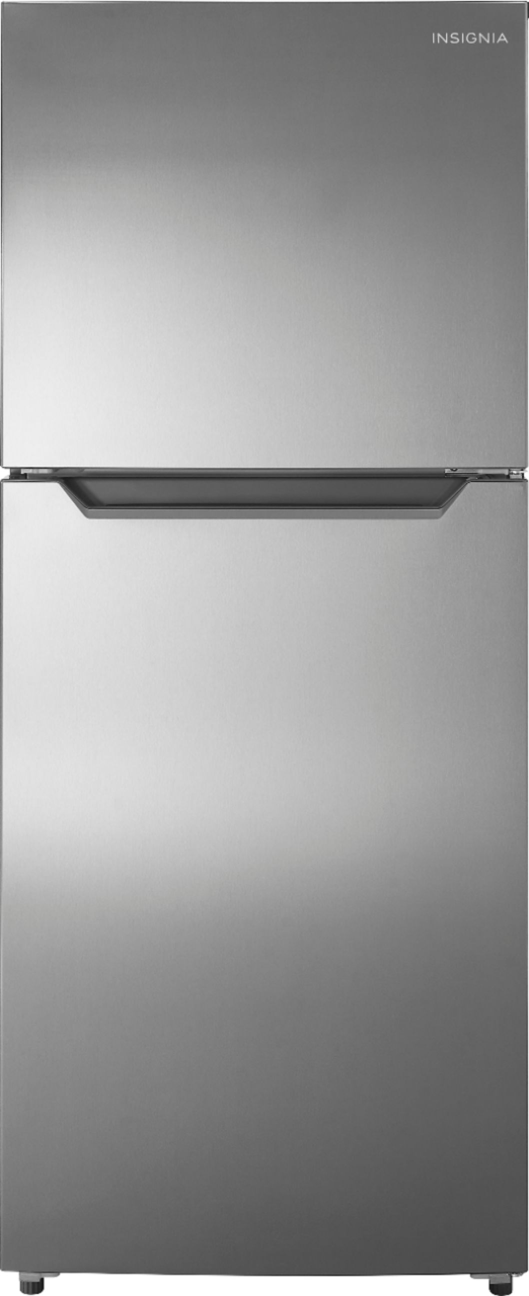 Insignia™ - 10 Cu. Ft. Top-Freezer Refrigerator with Reversible Door and ENERGY STAR Certification - Stainless Steel Look