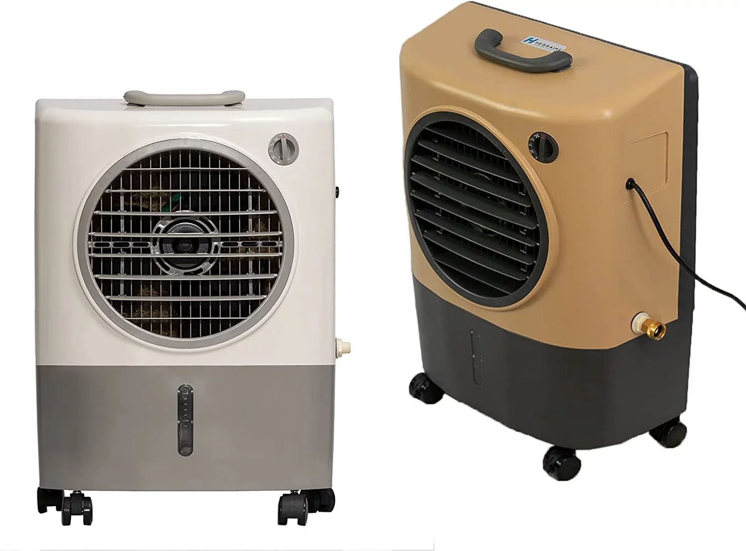 MC18M Portable Evaporative Cooling Fan, Indoor/Outdoor High Temp Environments, 1300 CFM, 500 sq. ft., 2-Speed Fan, 53.4 dB, White