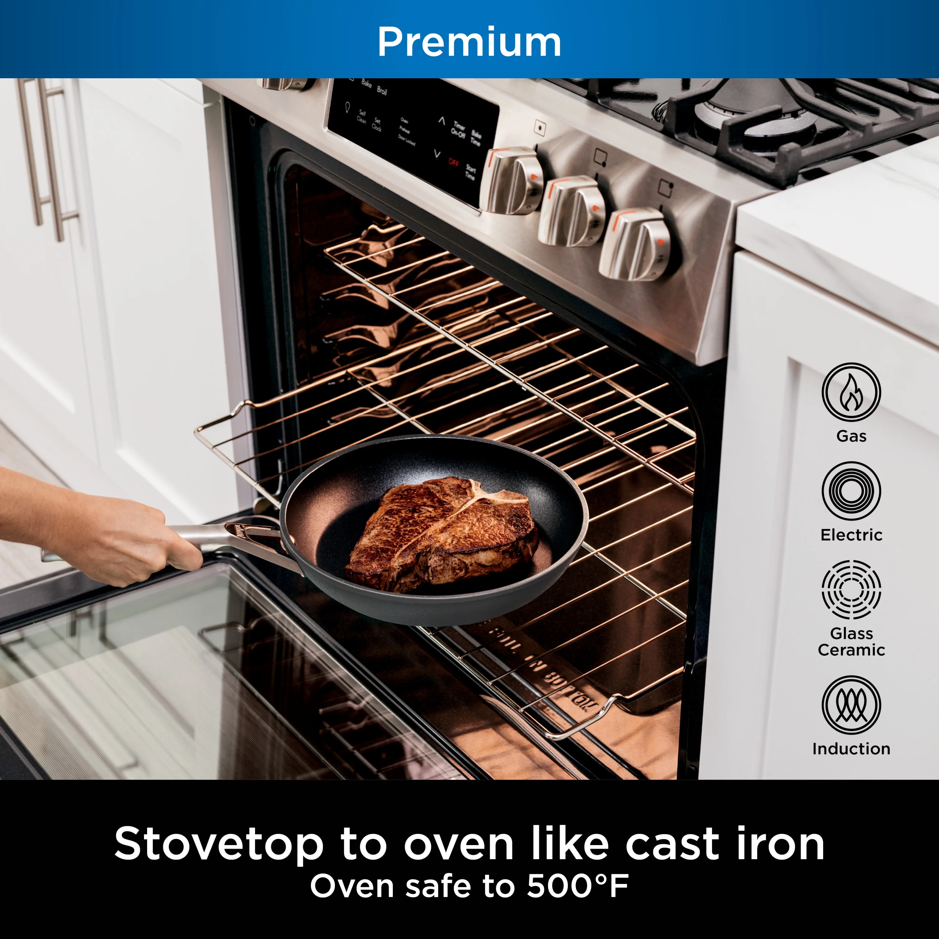 Ninja™ Foodi™ NeverStick™ Premium Hard-Anodized 10-Piece Cookware Set, oven safe to 500°F
