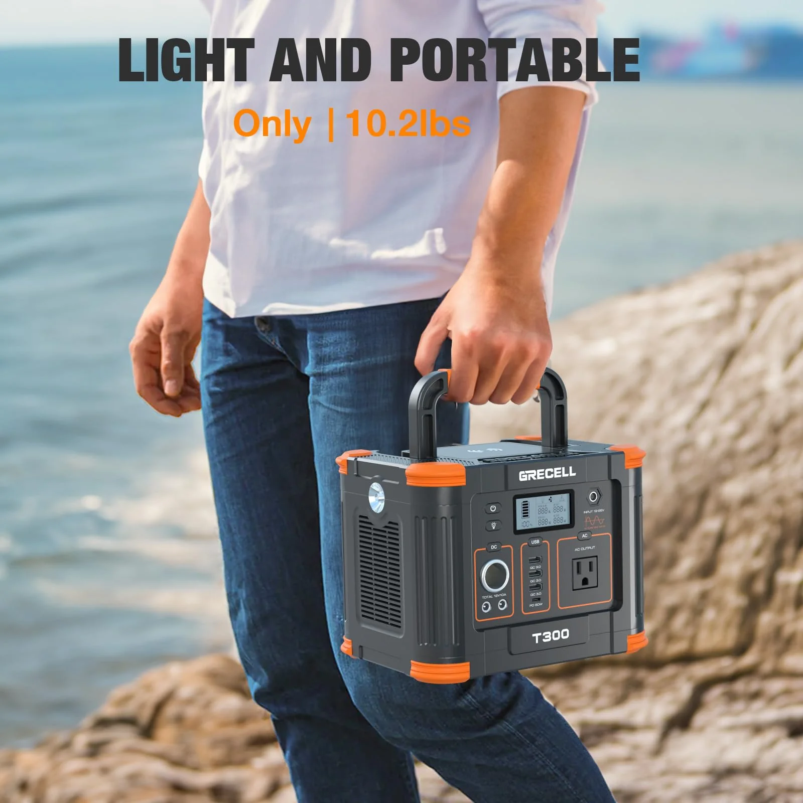 Portable Power Station 300W GRECELL 288Wh Solar Generator