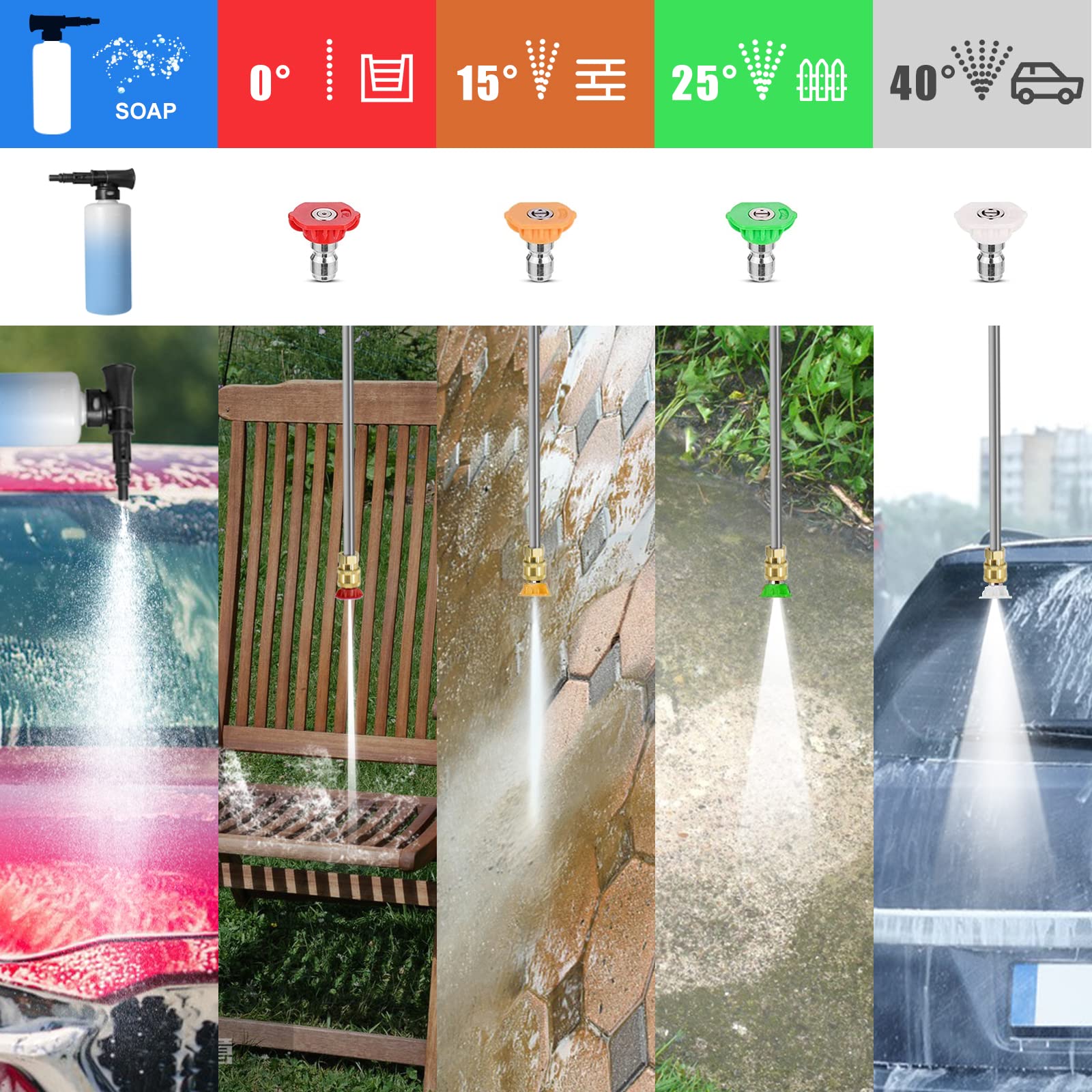 Electric Pressure Washer 4200 PSI 2.8 GPM Power Washers Electric Powered with Three Modes of Touch Screen Adjustable Pressure,4 Nozzles and Hose Reel Car Washer Cleaner for Home Patio Yellow