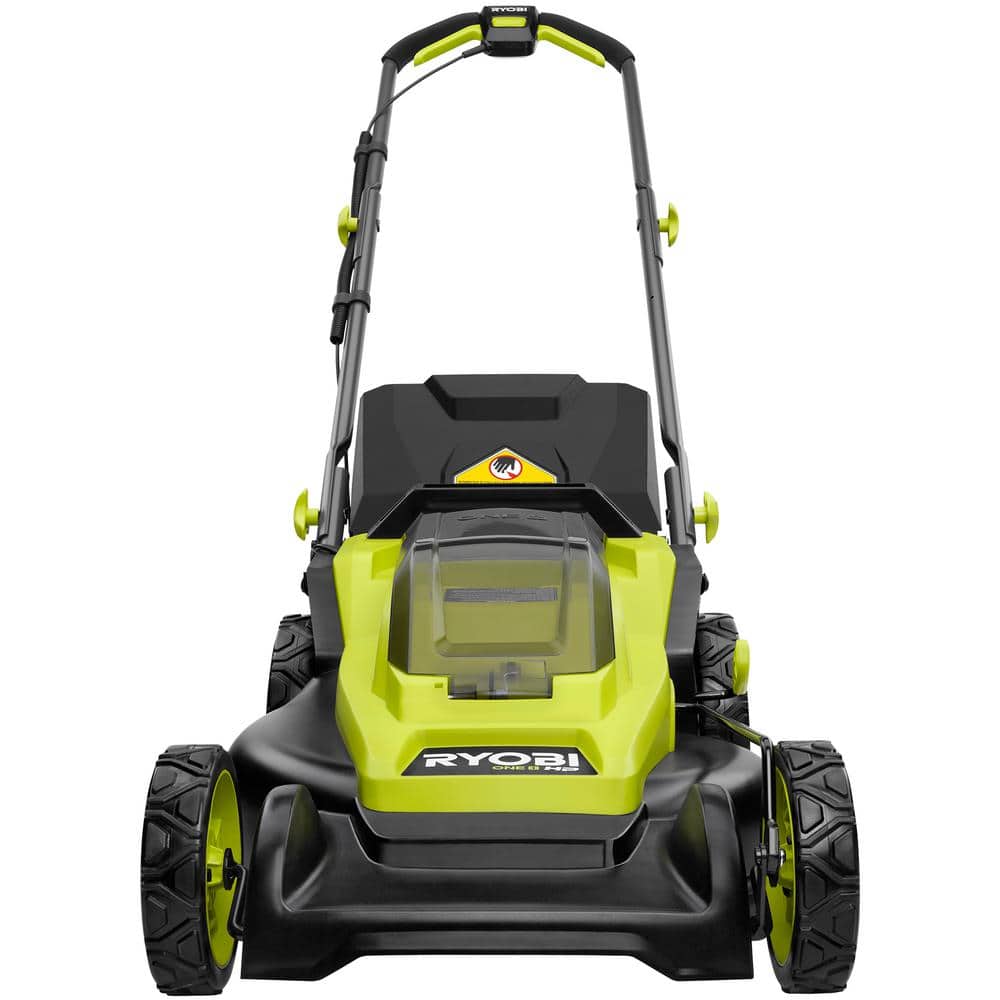 ONE  HP 18V Brushless 16 in. Cordless Battery Walk Behind Push Lawn Mower with (2) 4.0 Ah Batteries and (1) Charger P1190