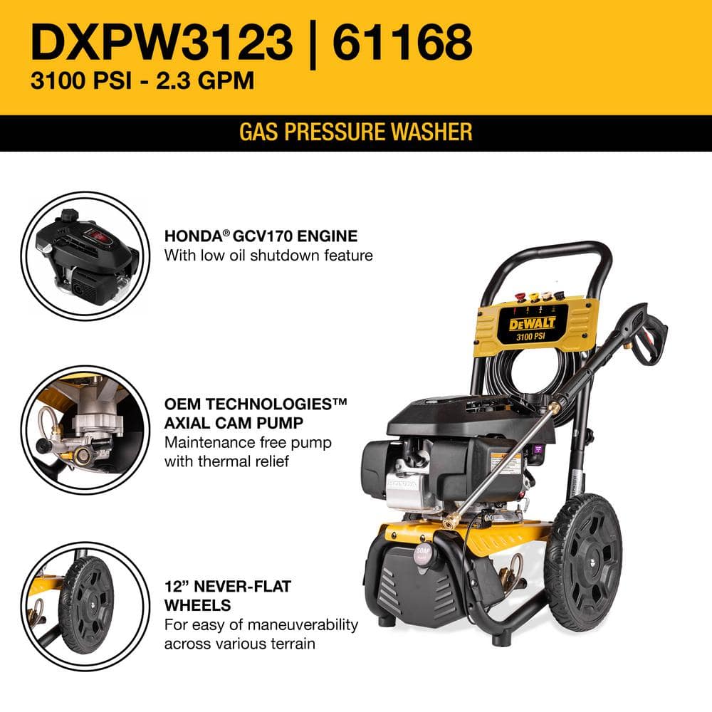 3100 PSI at 2.3 GPM Cold Water Professional Gas Pressure Washer DXPW3123