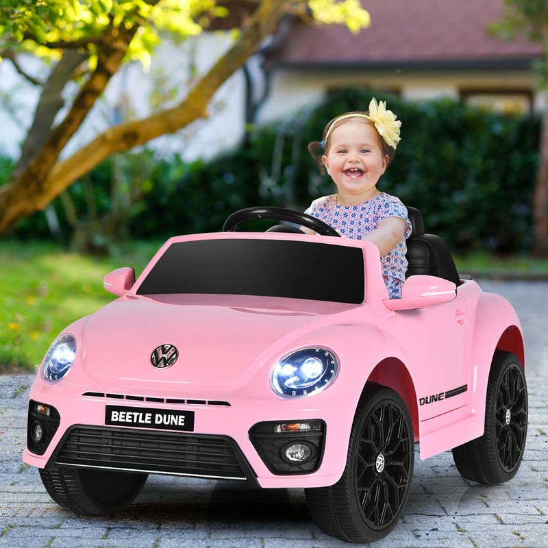 Licensed Volkswagen Beetle Ride on Car 12V Battery Powered Vehicle Kids Riding Toy Car with Remote