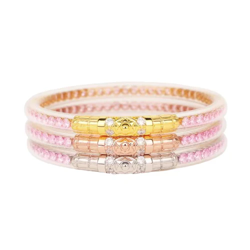 THREE QUEENS ALL WEATHER BANGLES-PETAL PINK LARGE