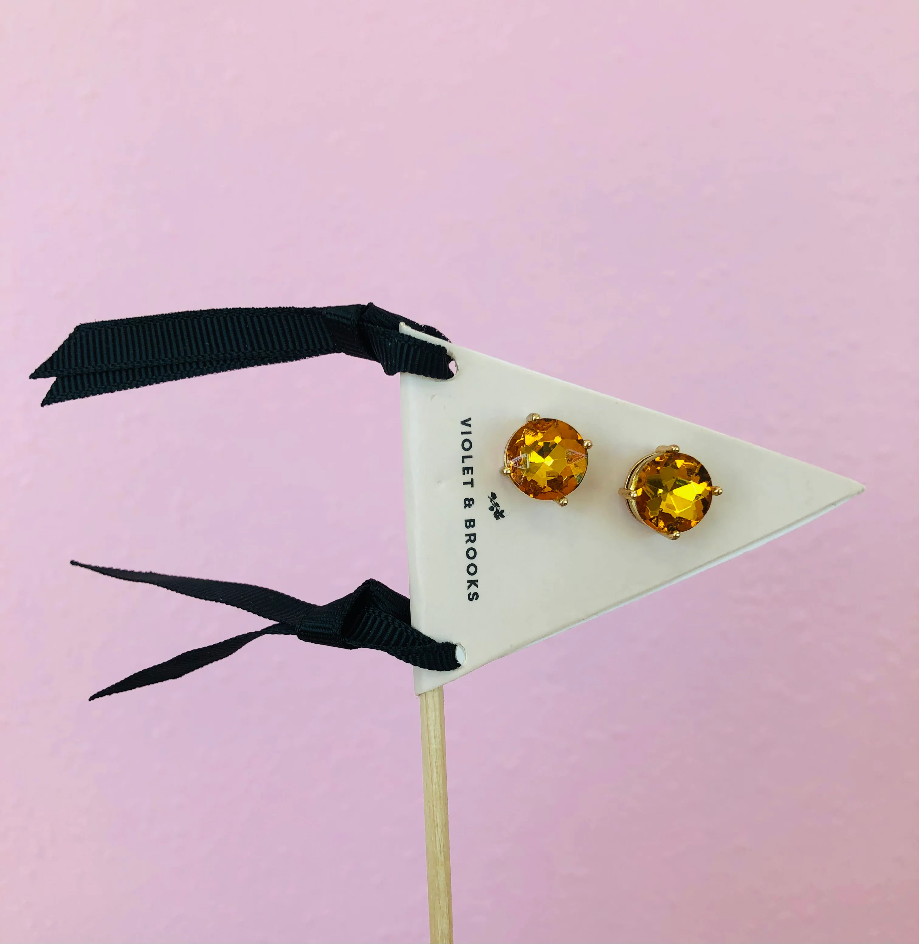 FLORA PENNANT STUDS-CITRINE