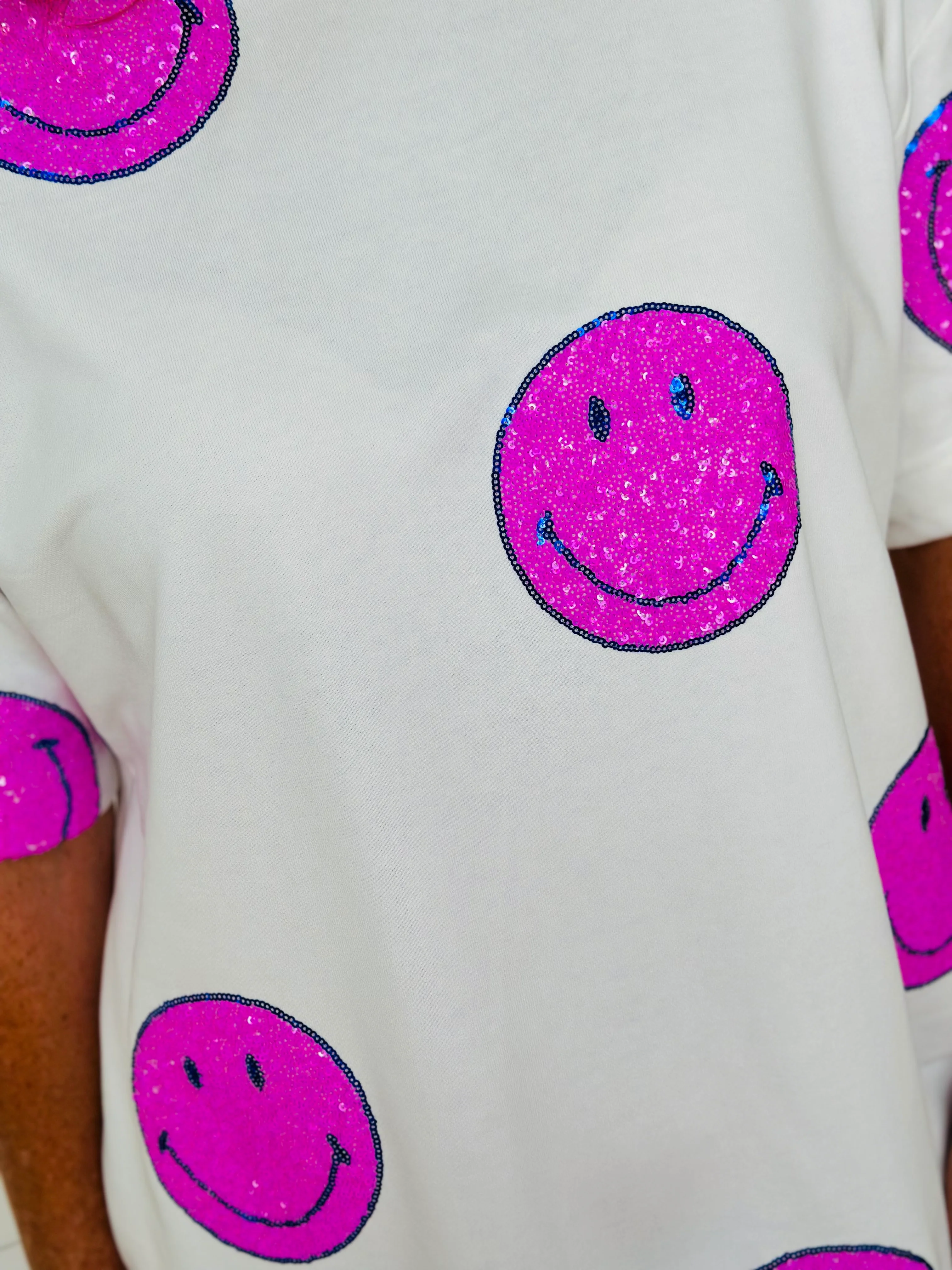SEQUINED SMILES SHIRT DRESS