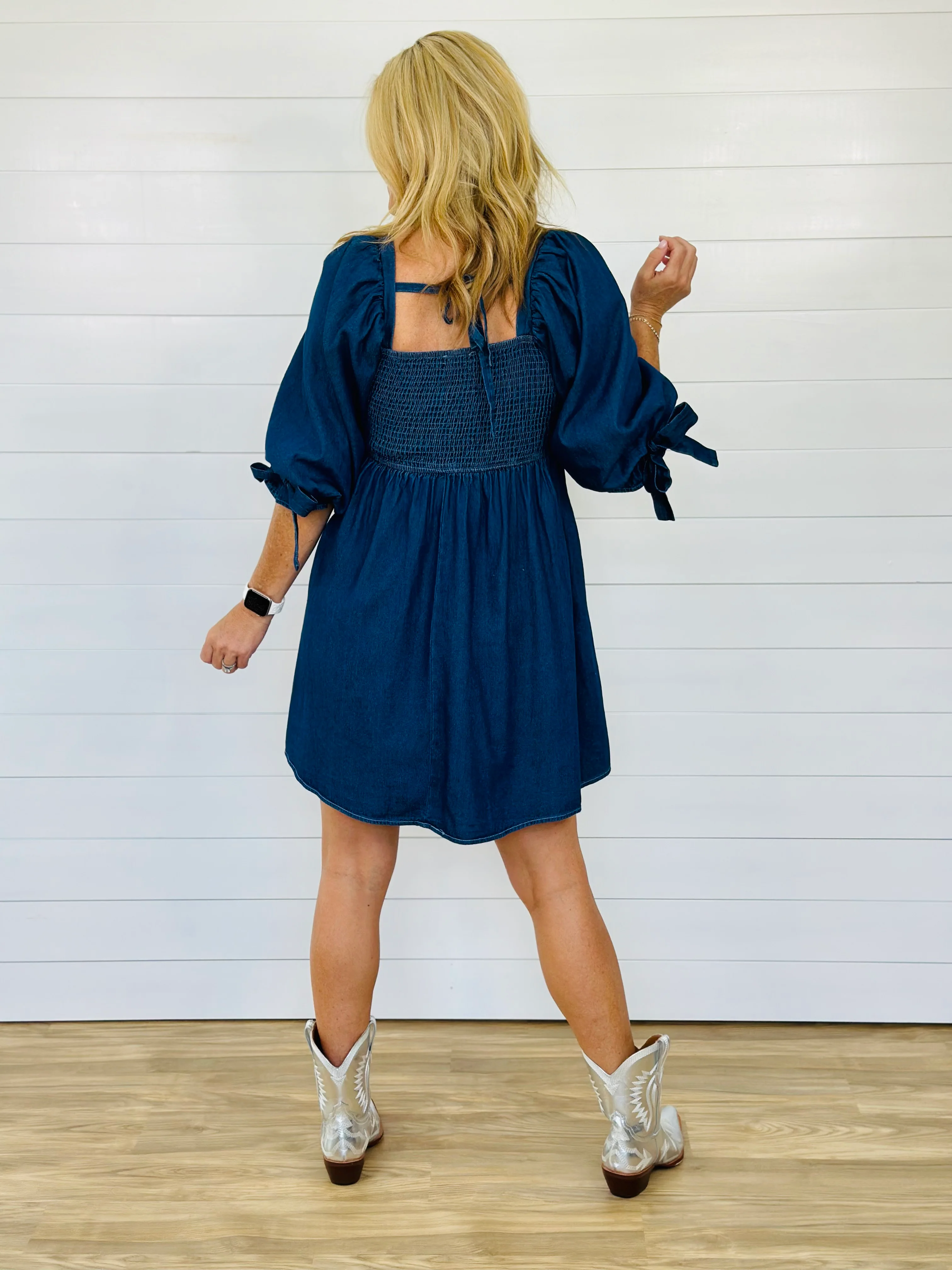 CHEYENNE DENIM DRESS-DRK