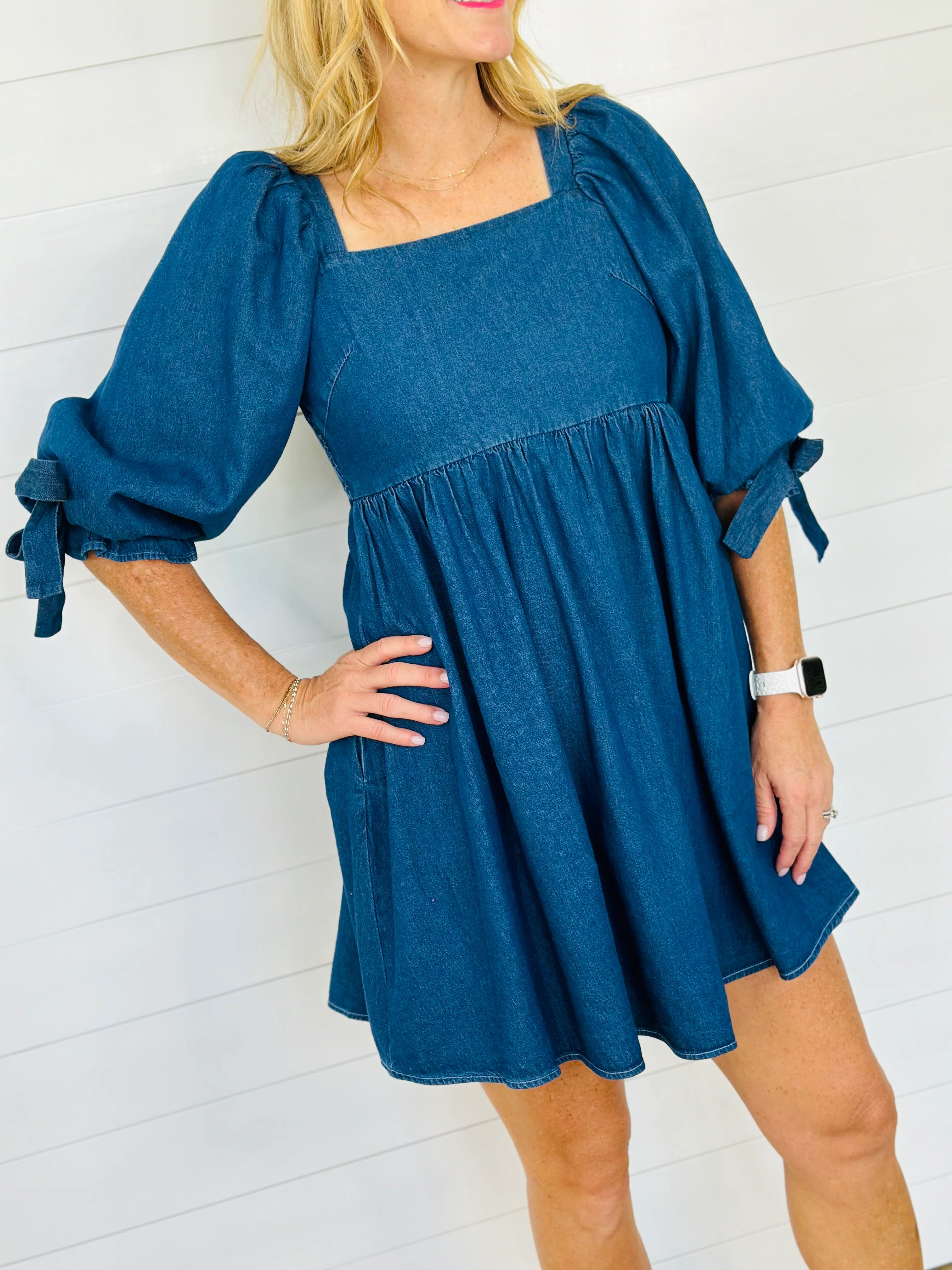 CHEYENNE DENIM DRESS-DRK