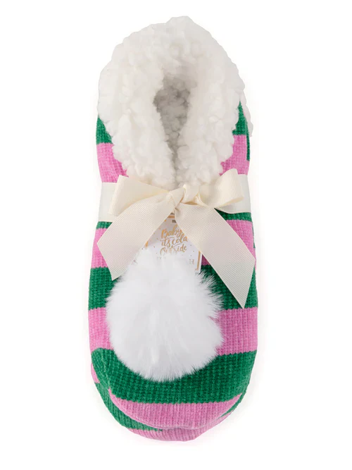 ARYA STRIPE SLIPPERS-GREEN