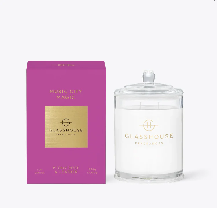 GLASSHOUSE CANDLE-MUSIC CITY