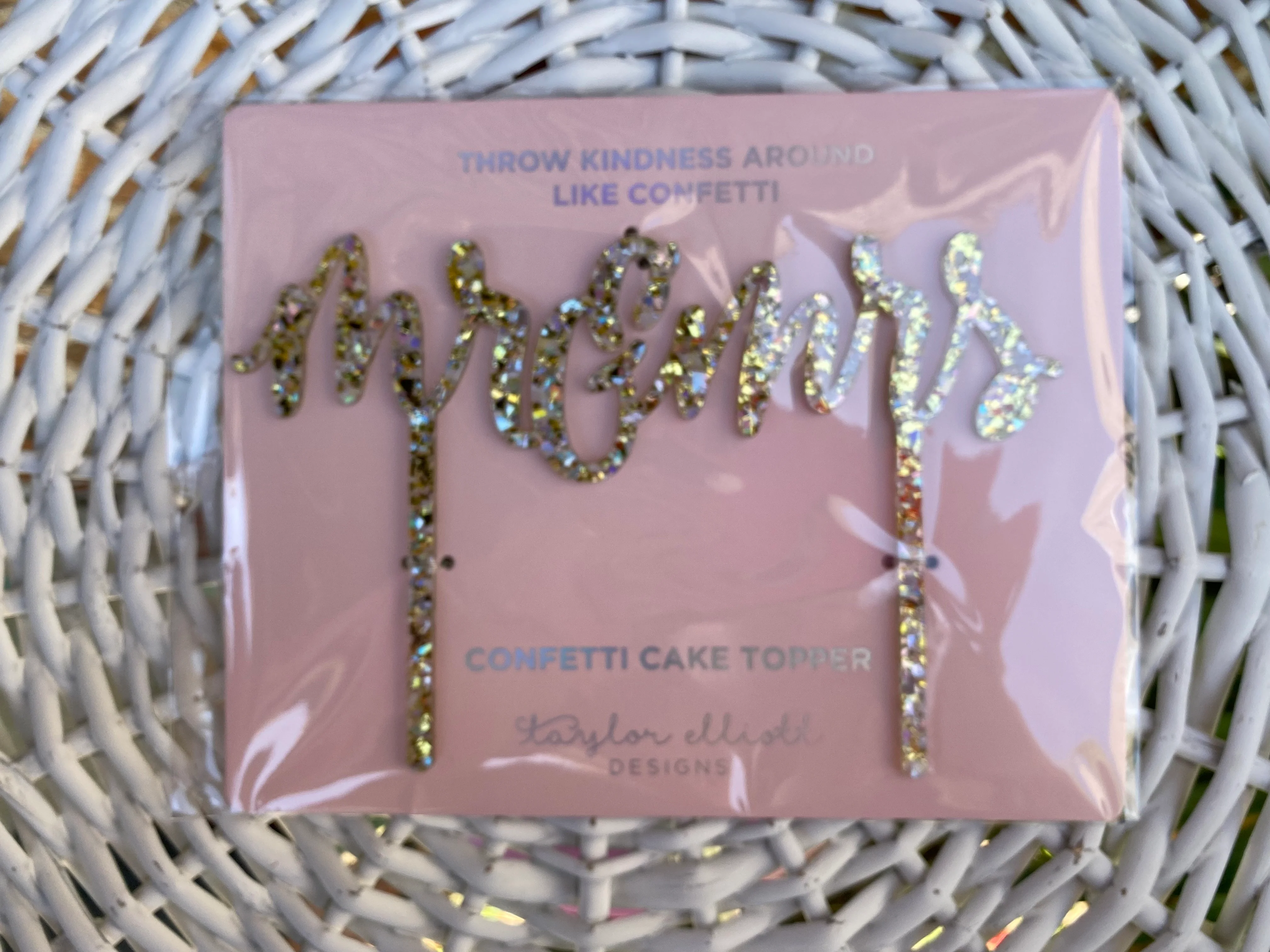 MR. & MRS. CONFETTI CAKE TOPPER