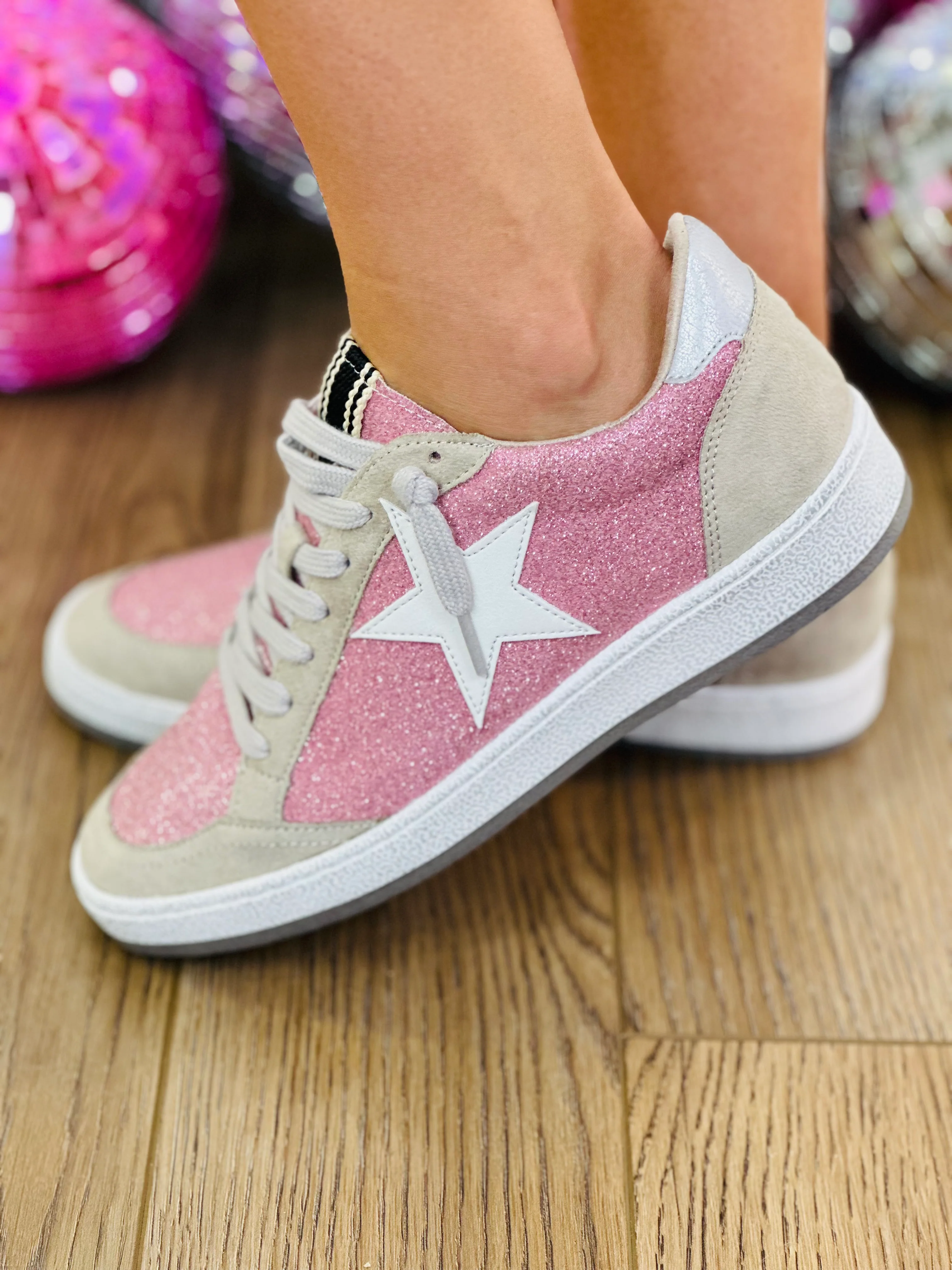 PAZ SNEAKER-PINK GLITTER